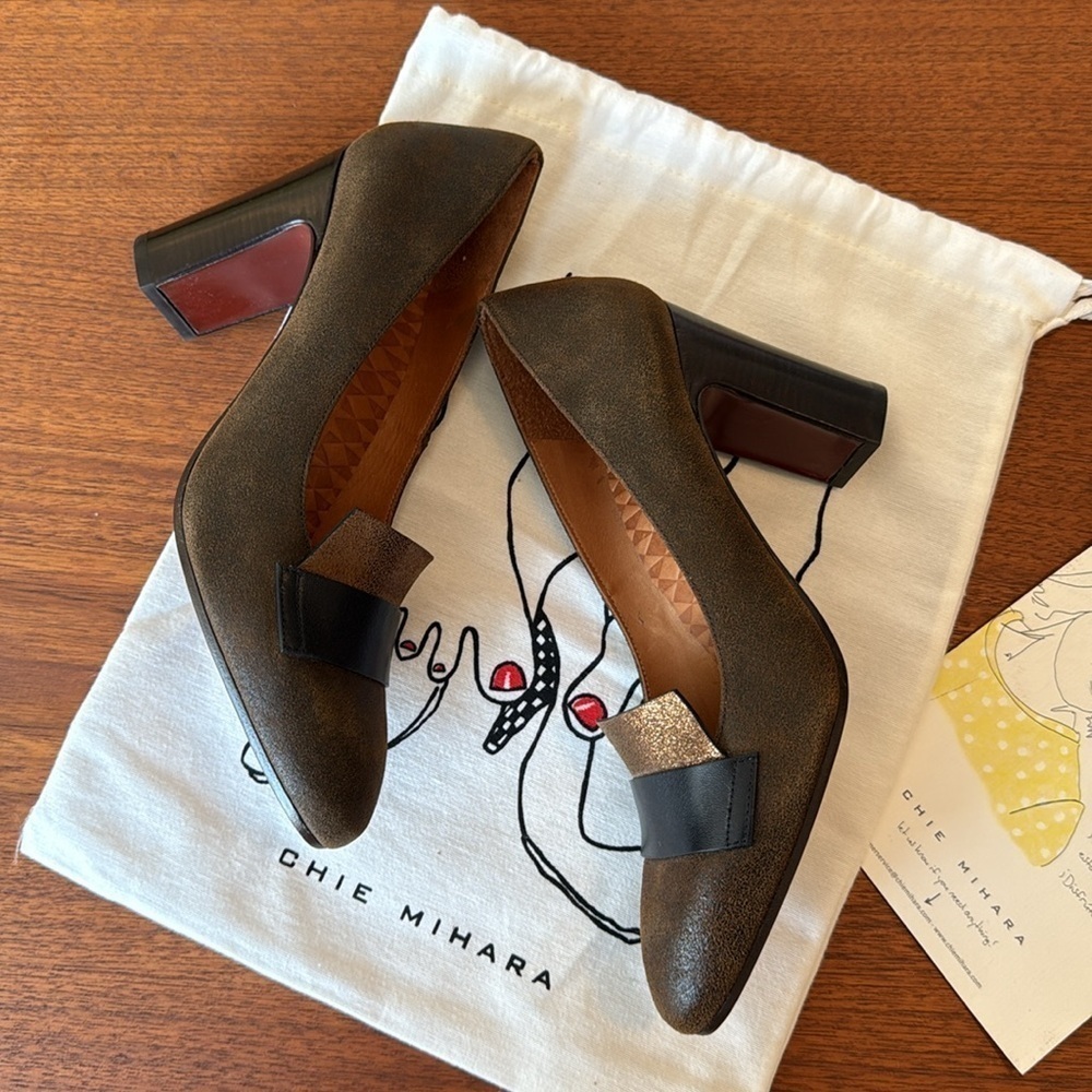 new Chie Mihara “Edela-C” Suede Mid-Heel Pumps in Size 9 - Picture 4 of 8
